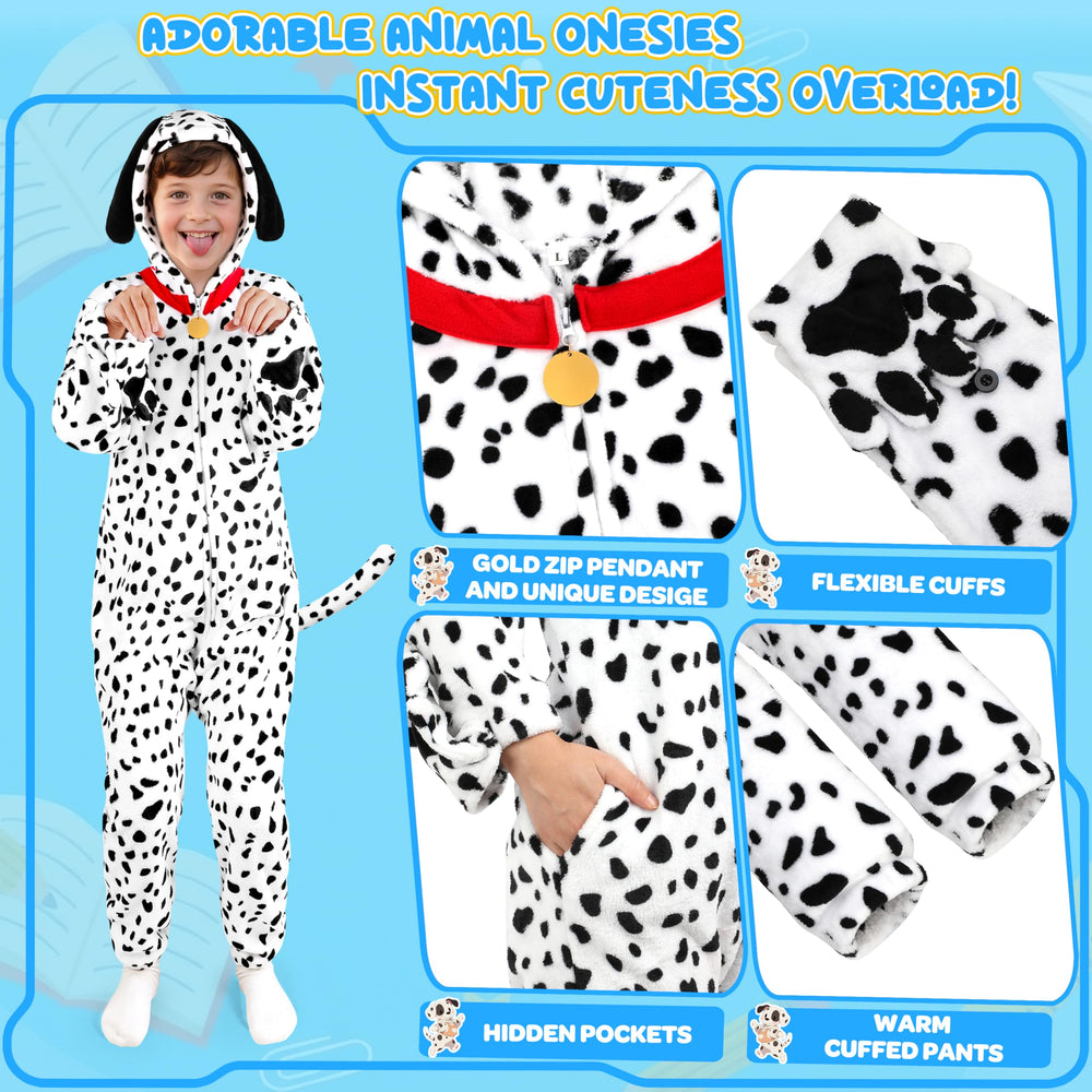 Joycover Dalmatian costume kids with spot-pattern detail for adorable, photogenic moments.