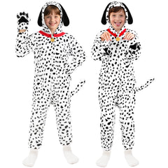 Joycover Halloween Dalmatian costume kids hooded onesie for cozy play and pretend.