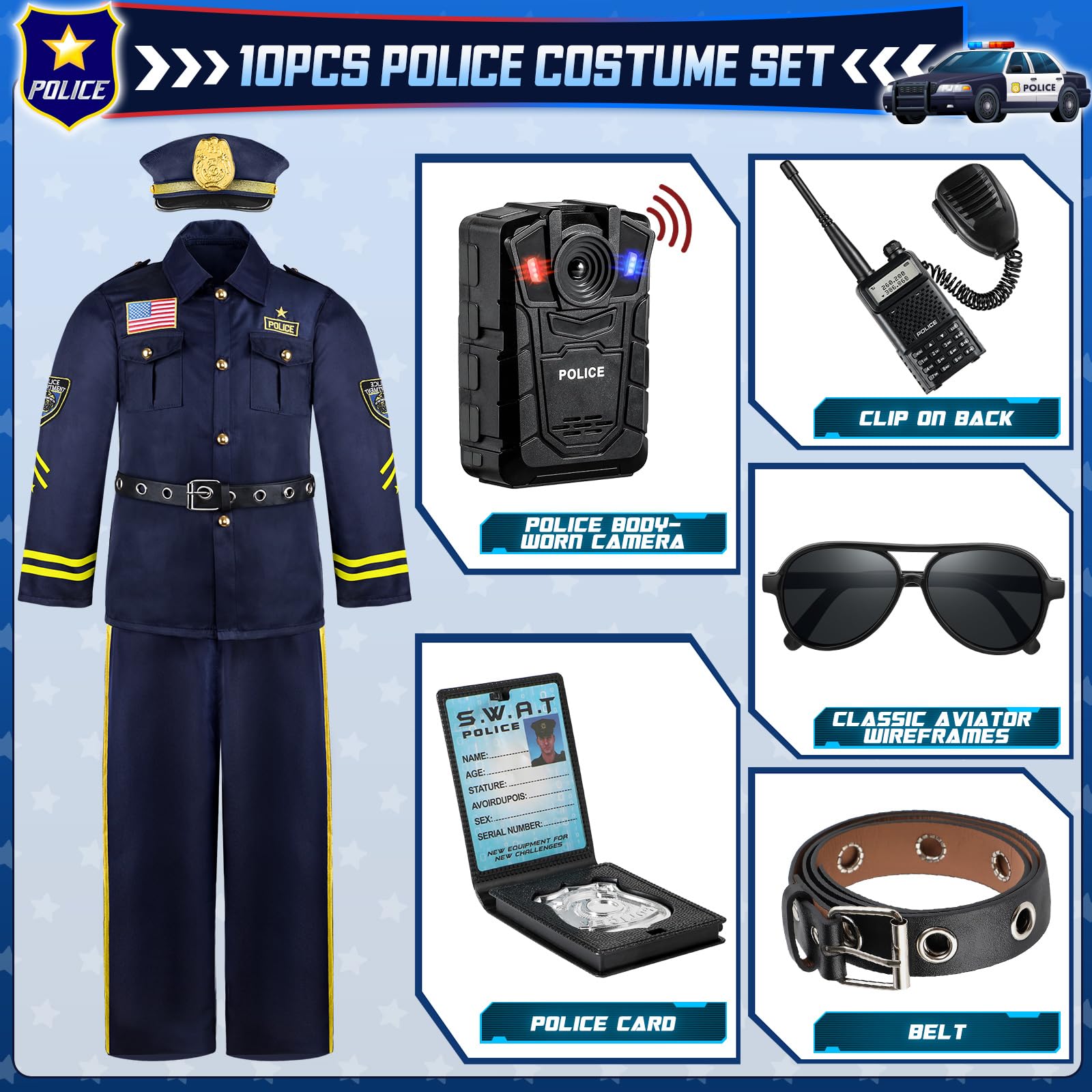Joycover body-worn camera prop adds light-and-sound realism during dress-up.
