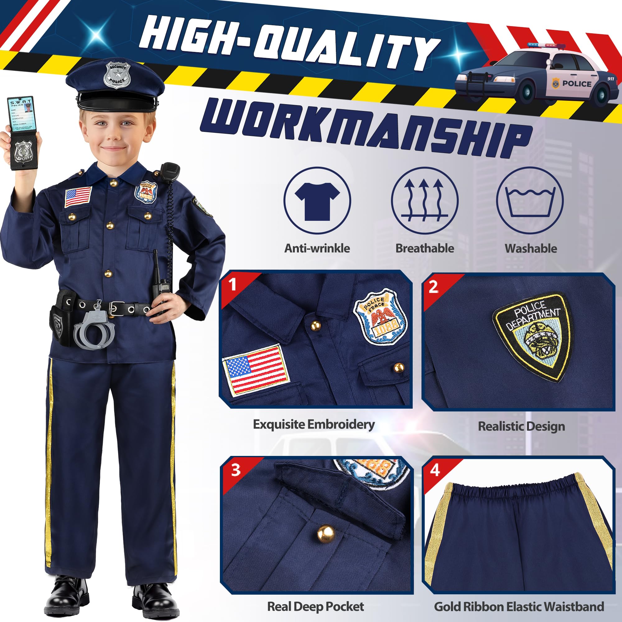 Joycover police costume hat completing an authentic look