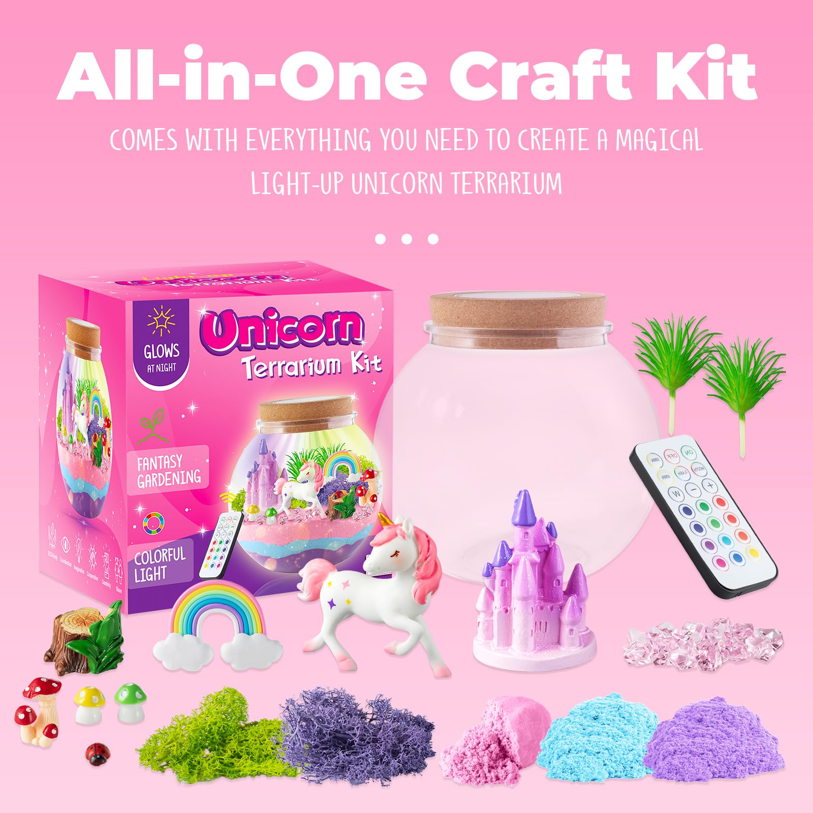JOYEEMAX Unicorn figurine activates imaginative play and crafting.