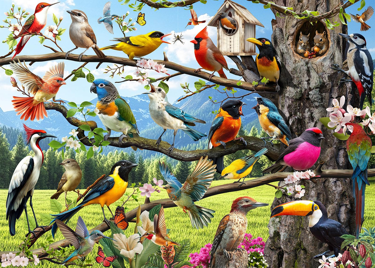 JOYZEXY 500-piece puzzle with wild birds for colorful, relaxing assembly.