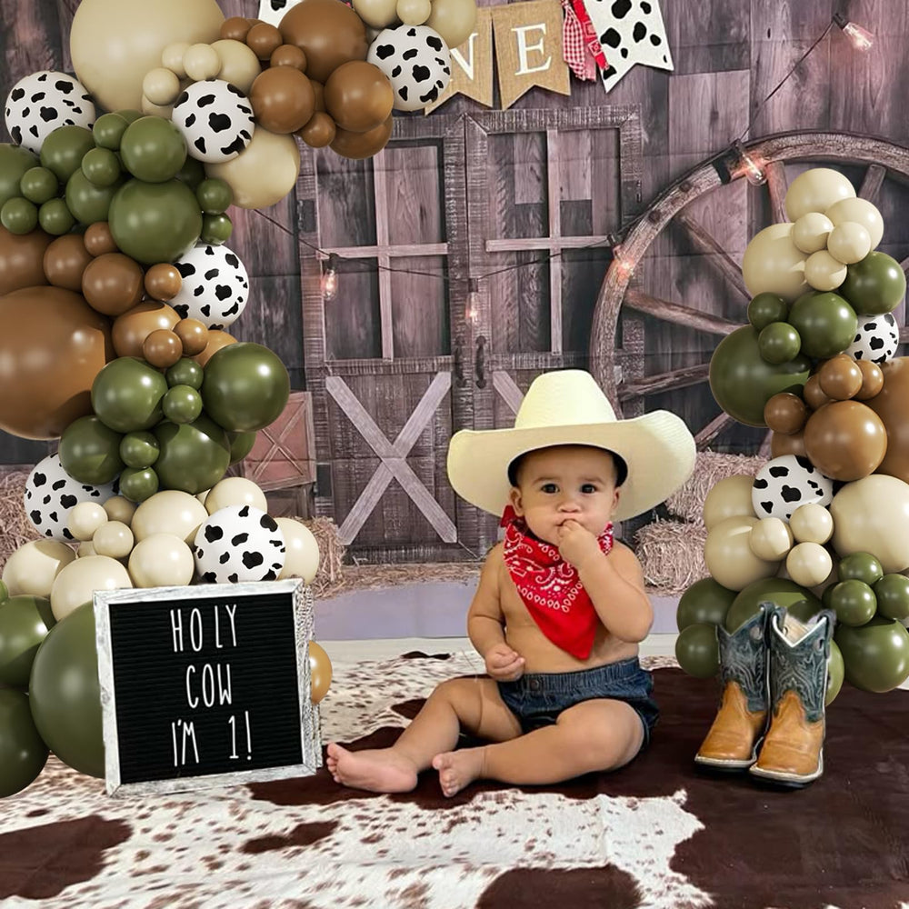 JOYFLOAT Brown sand white balloons collection enhances western party decor