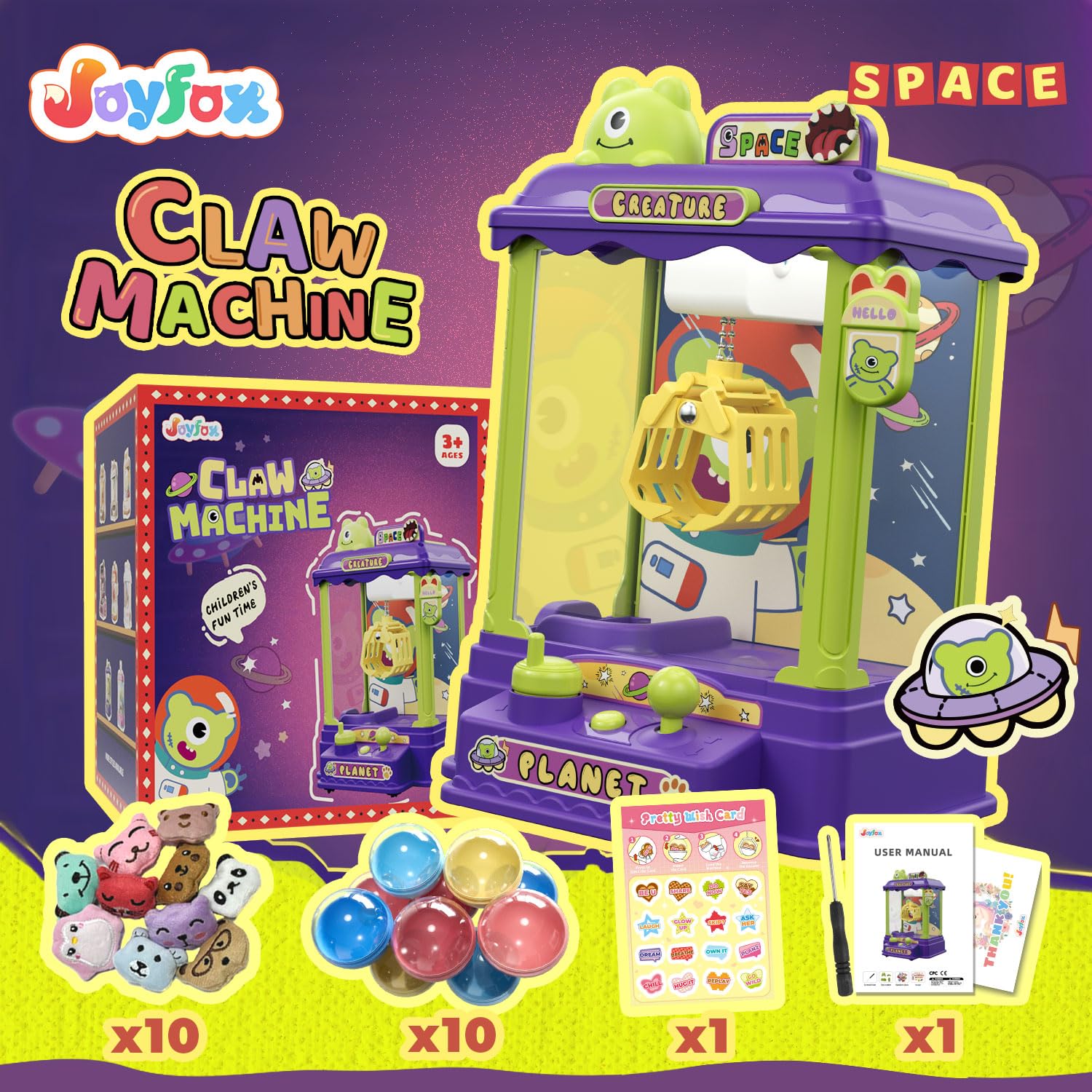 Joyfox claw machine reveals plush prizes and capsules for surprise rewards