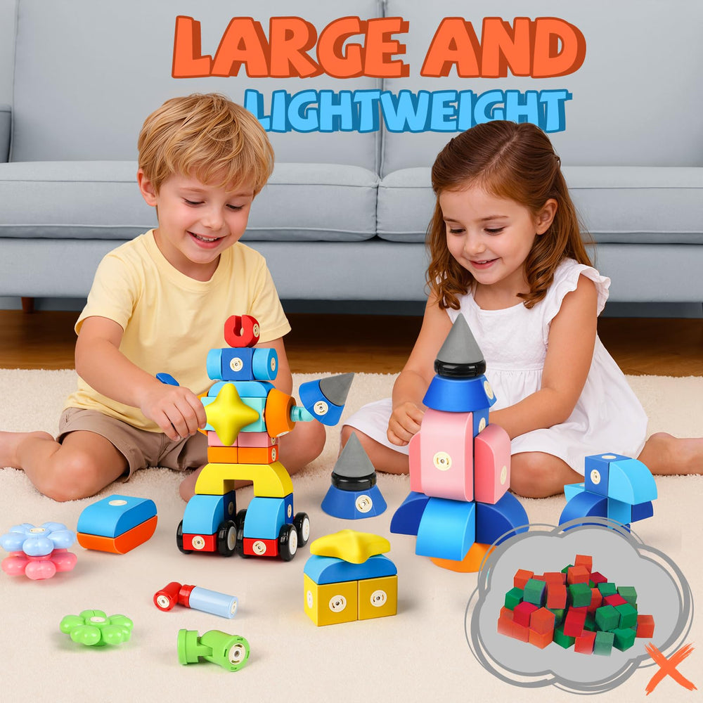 Joyfresh Montessori-inspired blocks spark imagination and early math concepts.