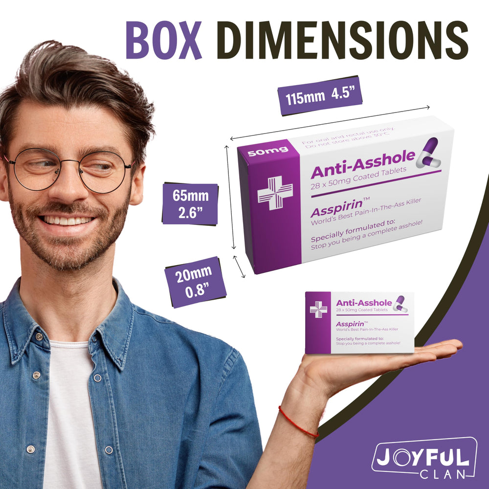 Joyful Clan prank packaging detail showing pharmacy bag for laughs.