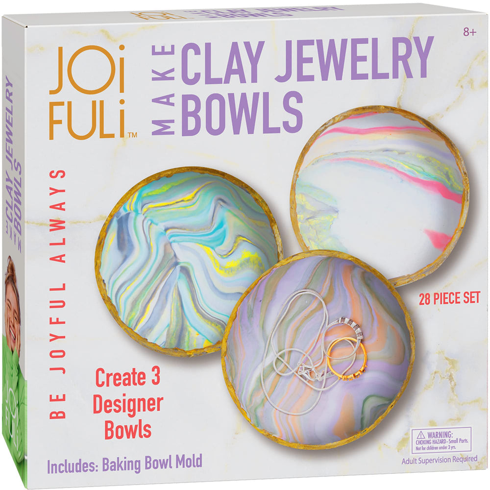 JOiFULi Make Your Own Clay Jewelry Bowls Kit with vibrant color palette for creative bowls