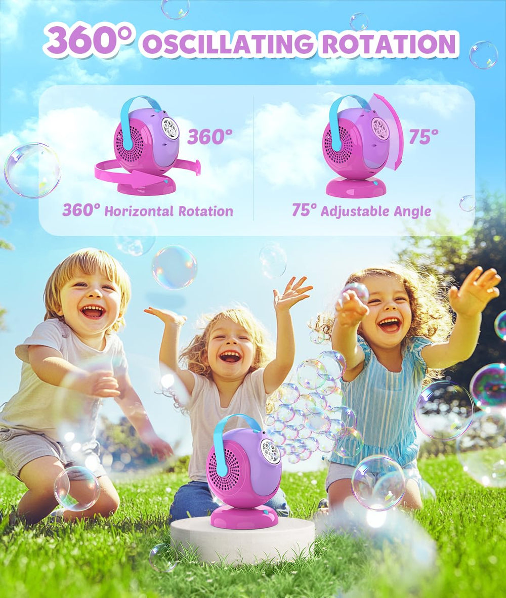 Joyfuture bubble machine is lightweight and portable for parks.