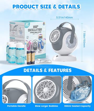 Joyfuture included accessories bundle with bubble solution and USB cable for quick setup