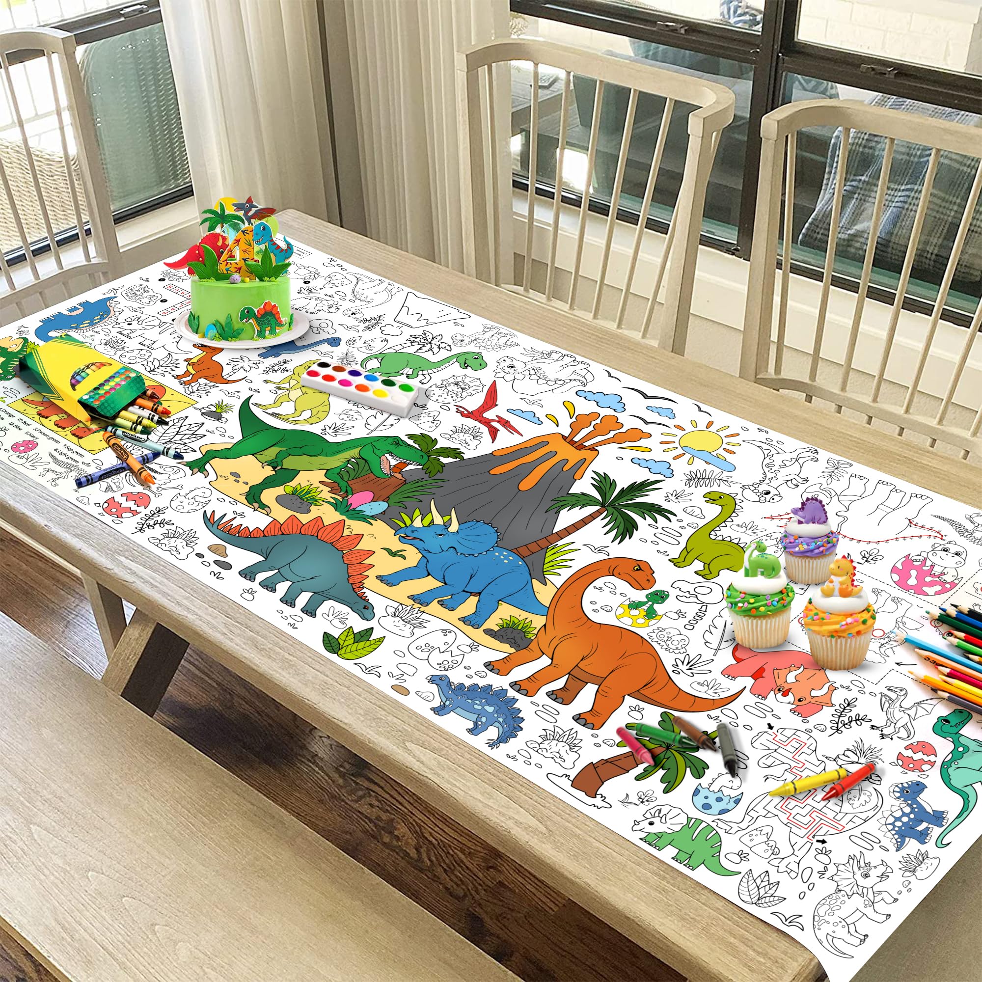 JOYGATHER classroom dinosaur coloring poster adds interactive learning and fun.