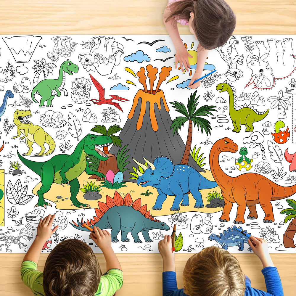 JOYGATHER dinosaur coloring tablecloth giant 30x72 for group coloring sessions.