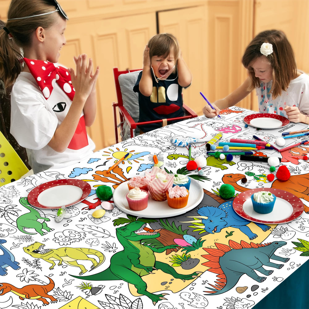 JOYGATHER dinosaur illustrations wall decor suitable as party backdrop and decor.
