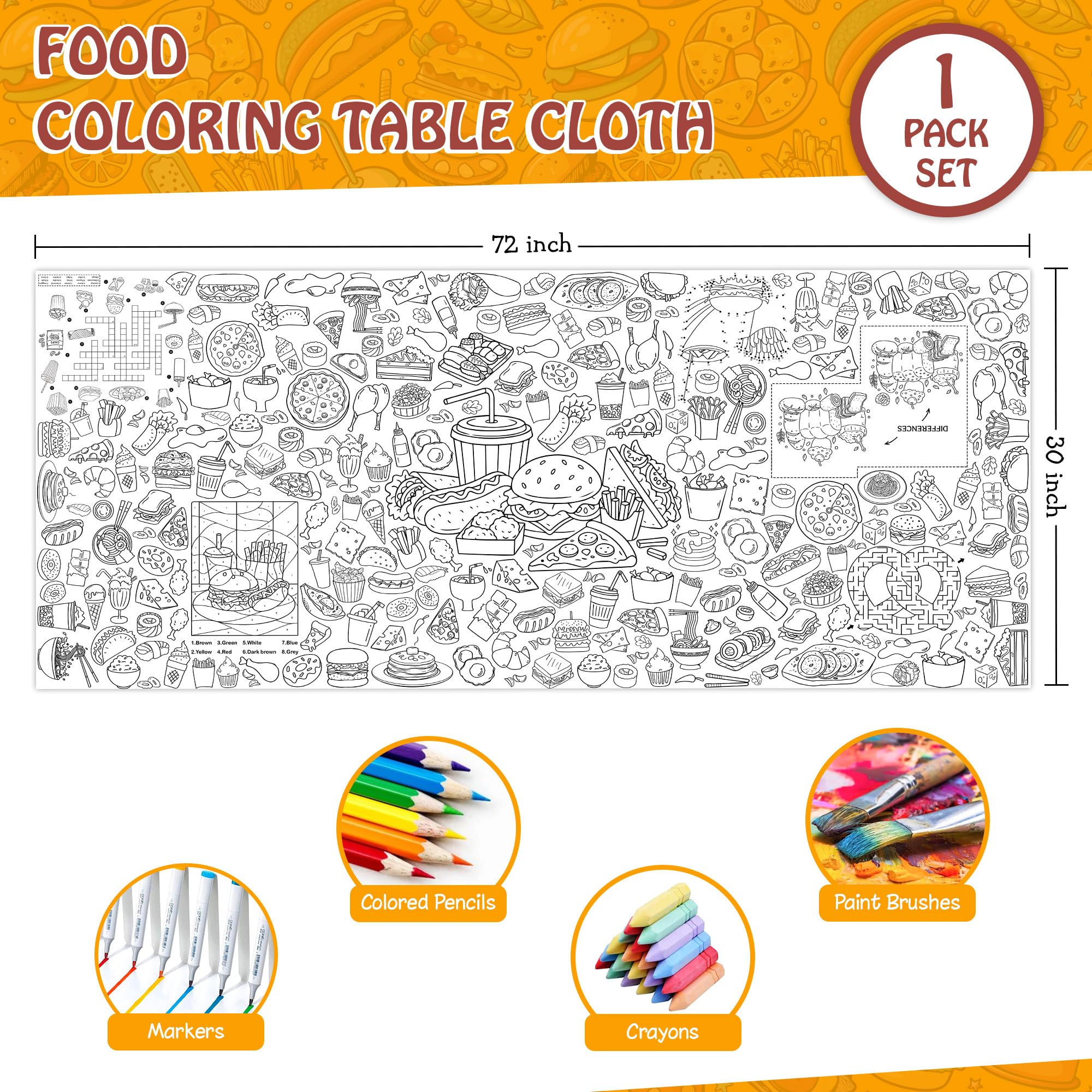 JOYGATHER groovy coloring tablecloth daisy pattern supports kids' creative activities