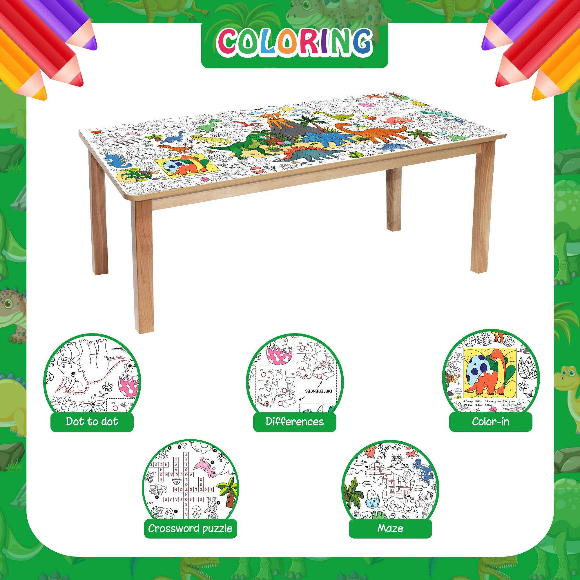 JOYGATHER volcano and dinosaur scene ideal for classroom decor and party games.