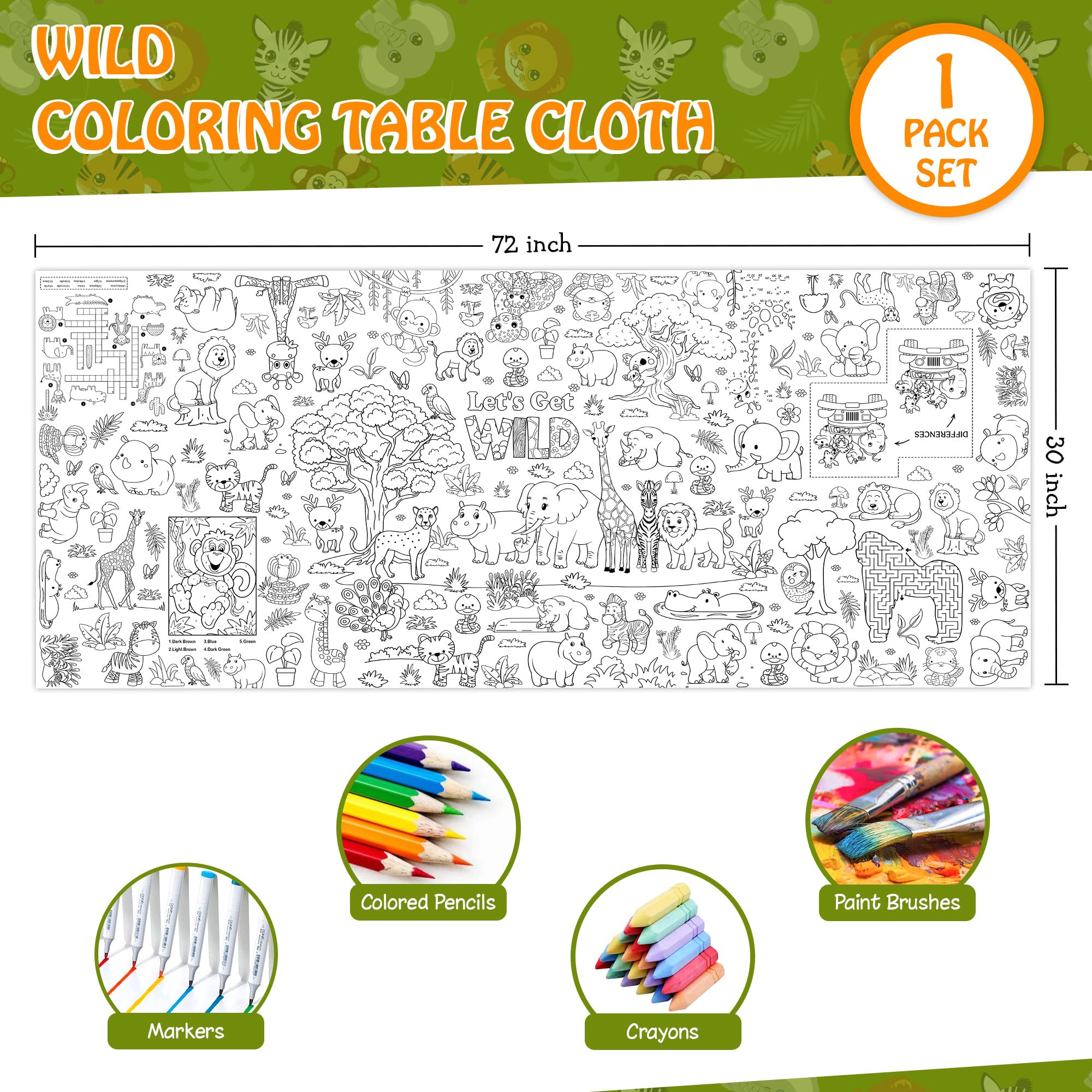 JOYGATHER tablecloth featuring leaves motif, ideal for nature-themed party activities