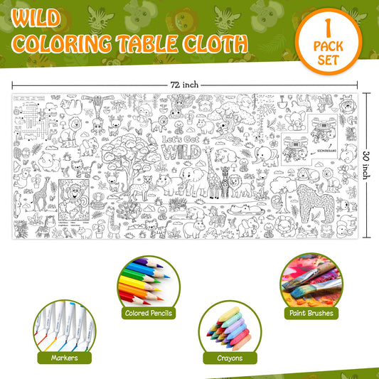 JOYGATHER tablecloth featuring leaves motif, ideal for nature-themed party activities