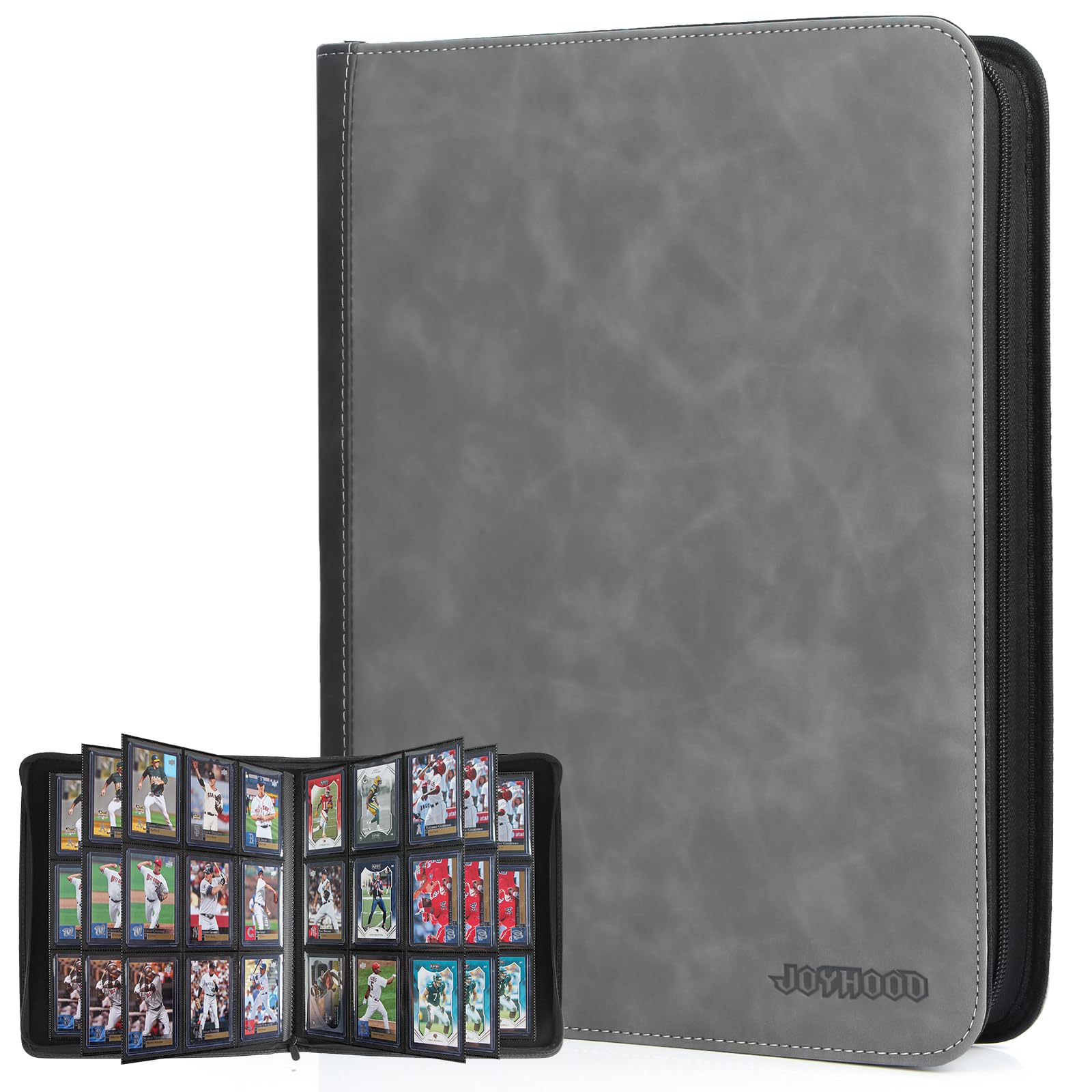 JoyHood top loader binder front view showing 14 pages and 252-slot capacity for organized collections