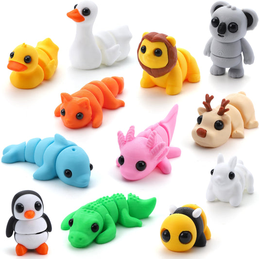 JOYIN 12P Animals Set bees — compact flexible mini figure for desk fidget play.