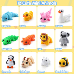 JOYIN 12P Animals Set ducks — tiny, bendable pals ideal for pockets and desks.