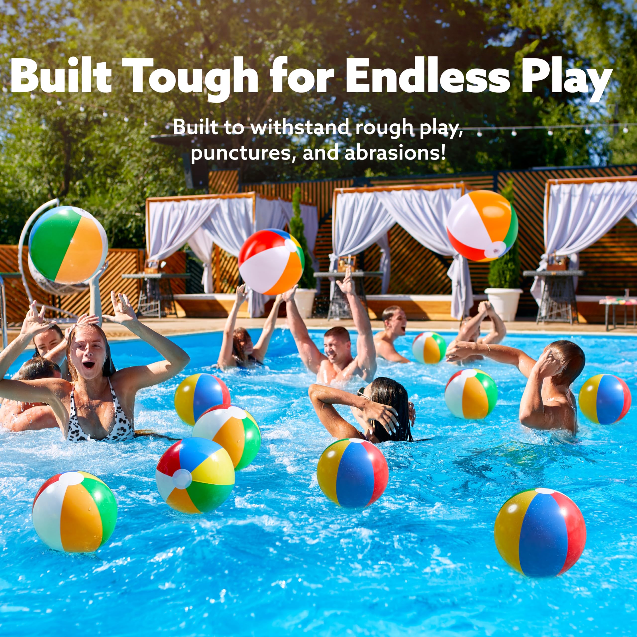 JOYIN rainbow beach balls in bright colors for beach and pool play