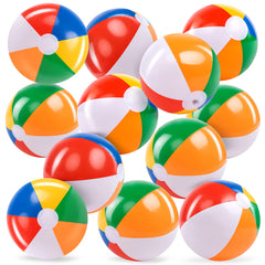 JOYIN 12-pack rainbow beach balls for poolside games and party fun