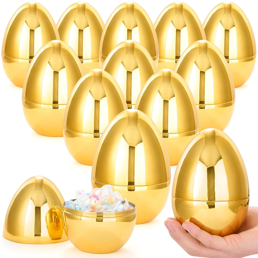JOYIN 12pc gold Easter eggs for grand hunts and decor