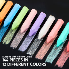 JOYIN 144-piece chalk pack ready for classroom and outdoor doodles.
