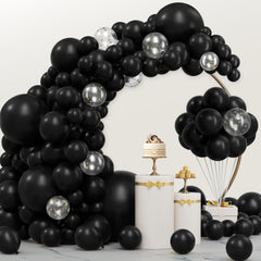 JOYIN 150-pcs black balloons arch kit for bold party backdrops