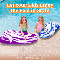 JOYIN inflatable body boards in purple support fun swimming practice for kids.