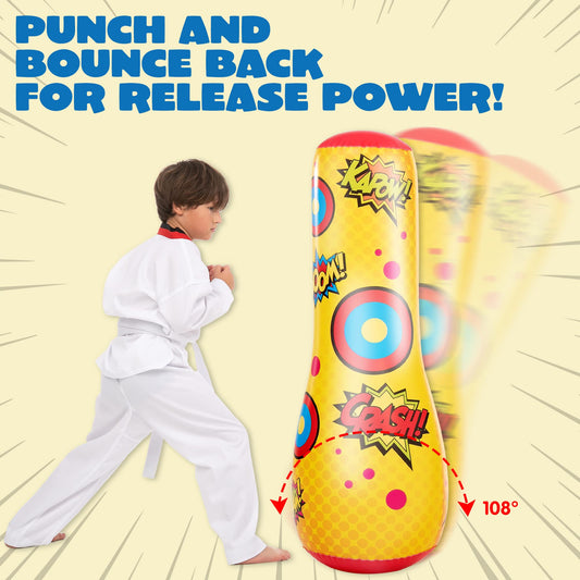JOYIN inflatable bopper 47in bounce-back punching bag featured for kids' practice