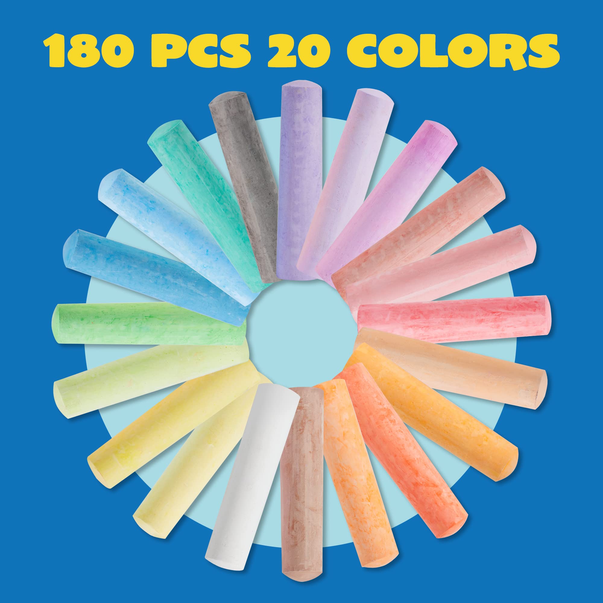 Joyin 20-color outdoor chalks pack enabling washable creativity for kids.