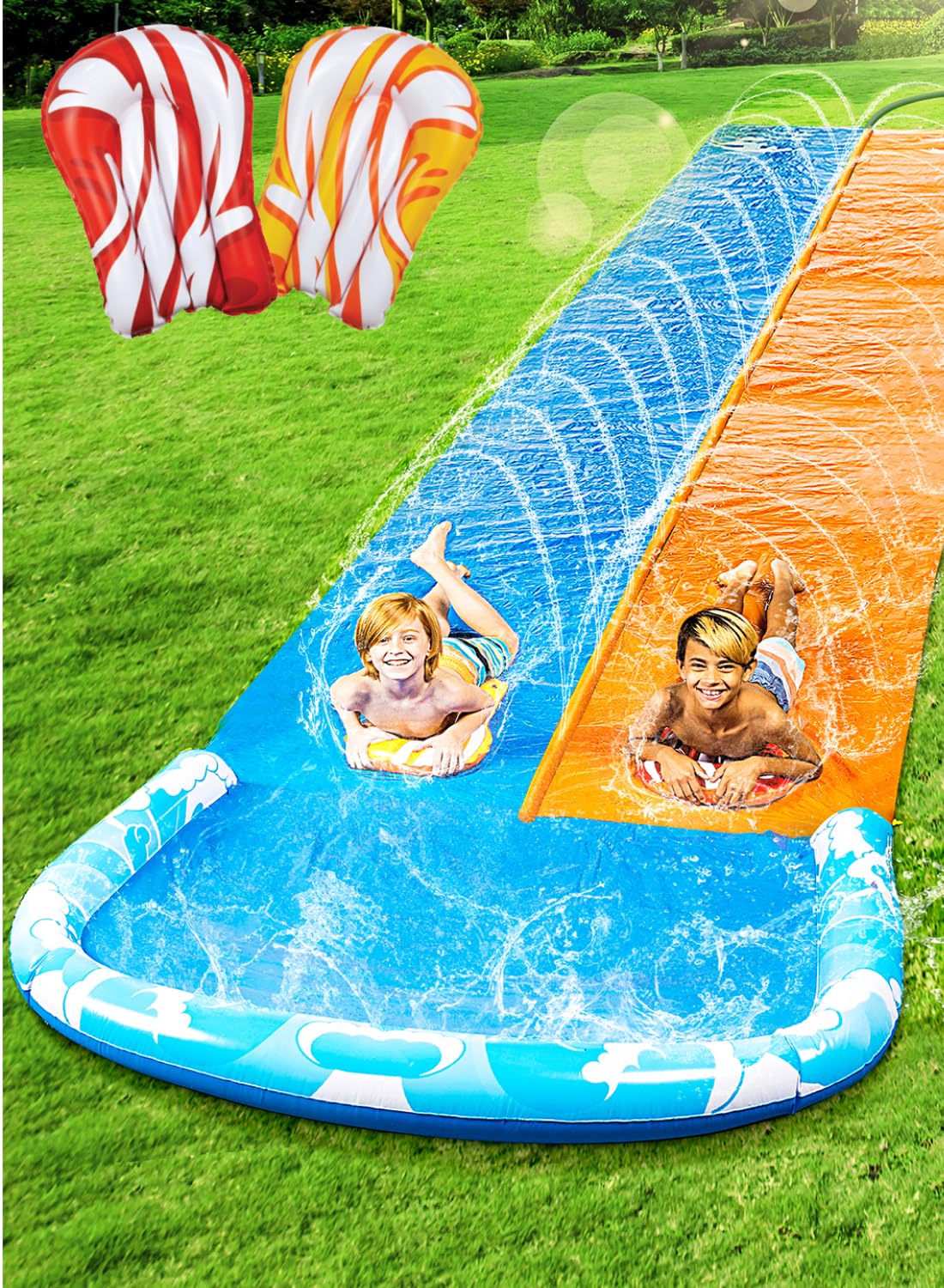 JOYIN 22.5ft water slide with waves for backyard fun and refreshment