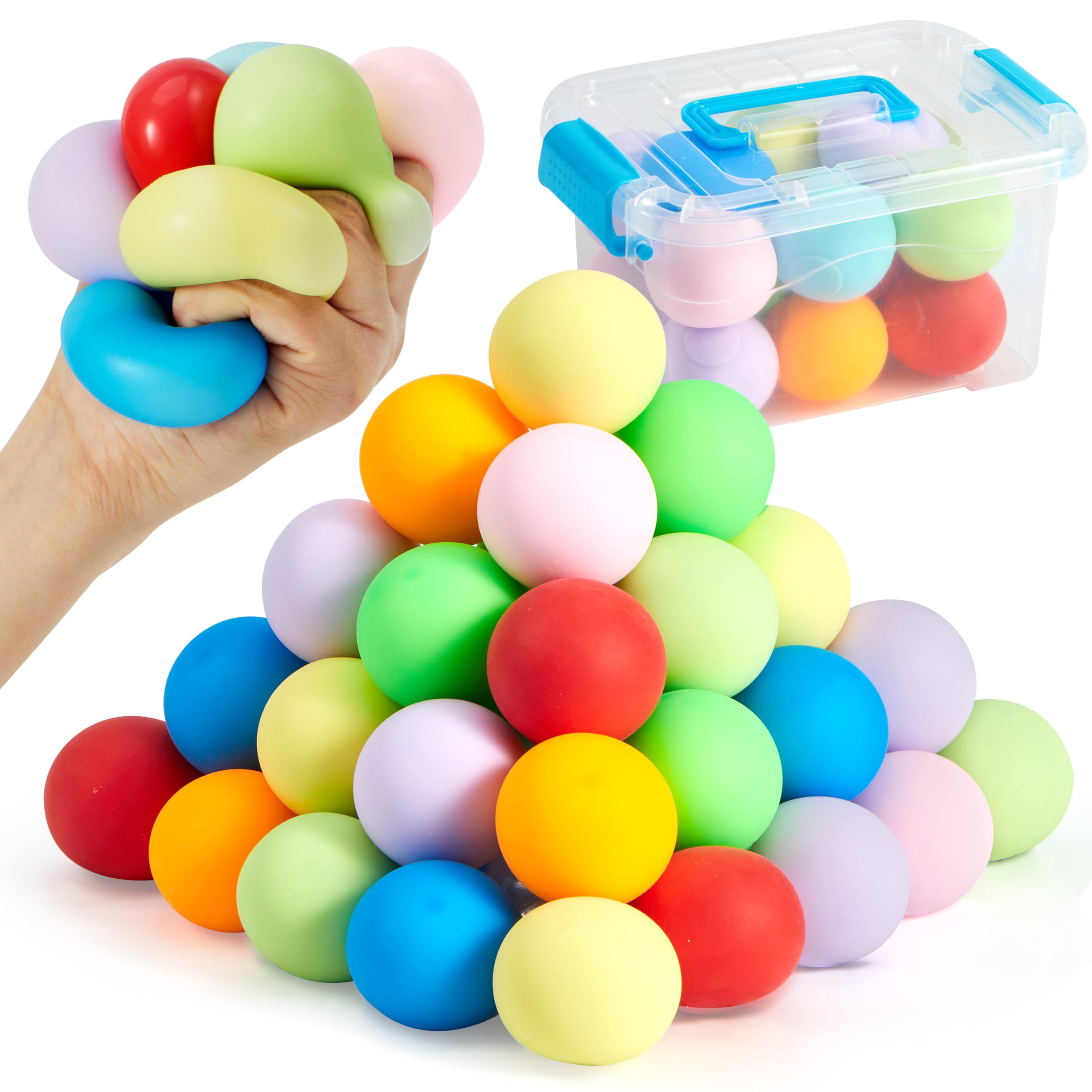JOYIN 24-pack slow rising stress balls in assorted colors for sensory play and focus.