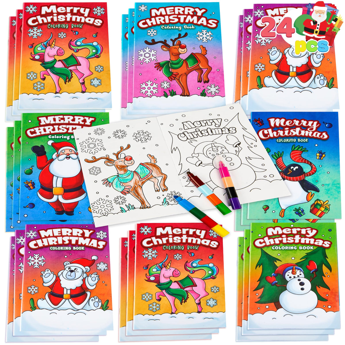 JOYIN 24-pack front cover with six festive designs; ideal for gifting.