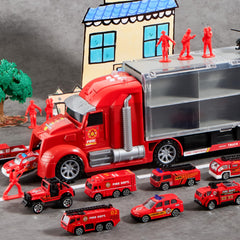 JOYIN 25in1 fire truck set armored car provides durable, safe missions in pretend play.