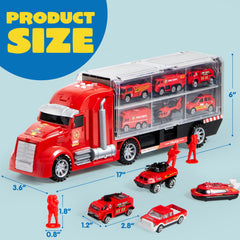 JOYIN 25in1 fire truck set fire tanker adds dramatic elements to play sequences.