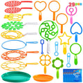 JOYIN 29-pcs big bubble wands set creates giant bubbles outdoors for family fun.