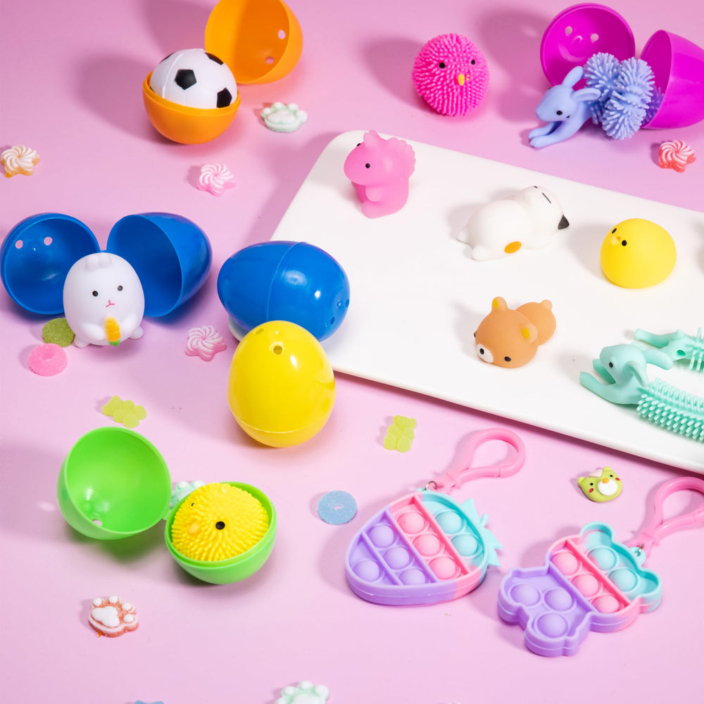JOYIN mini rubber toys inside eggs for surprise gifting.