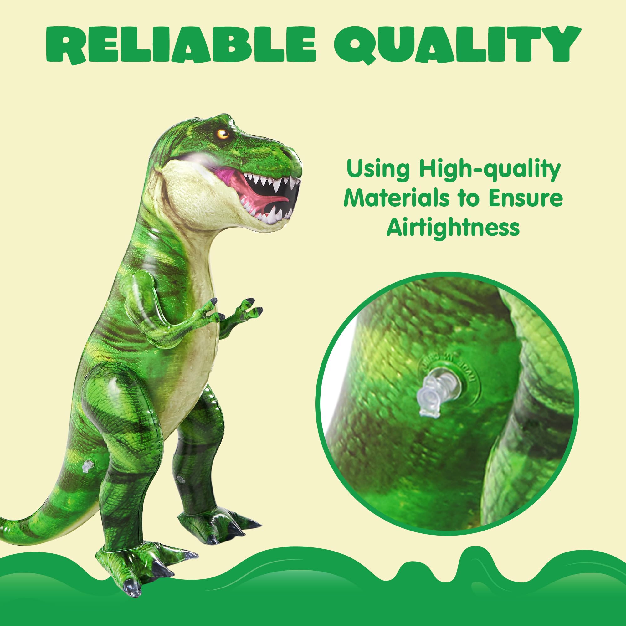 JOYIN 37” T-Rex inflatable close-up face with vibrant colors for kids' parties