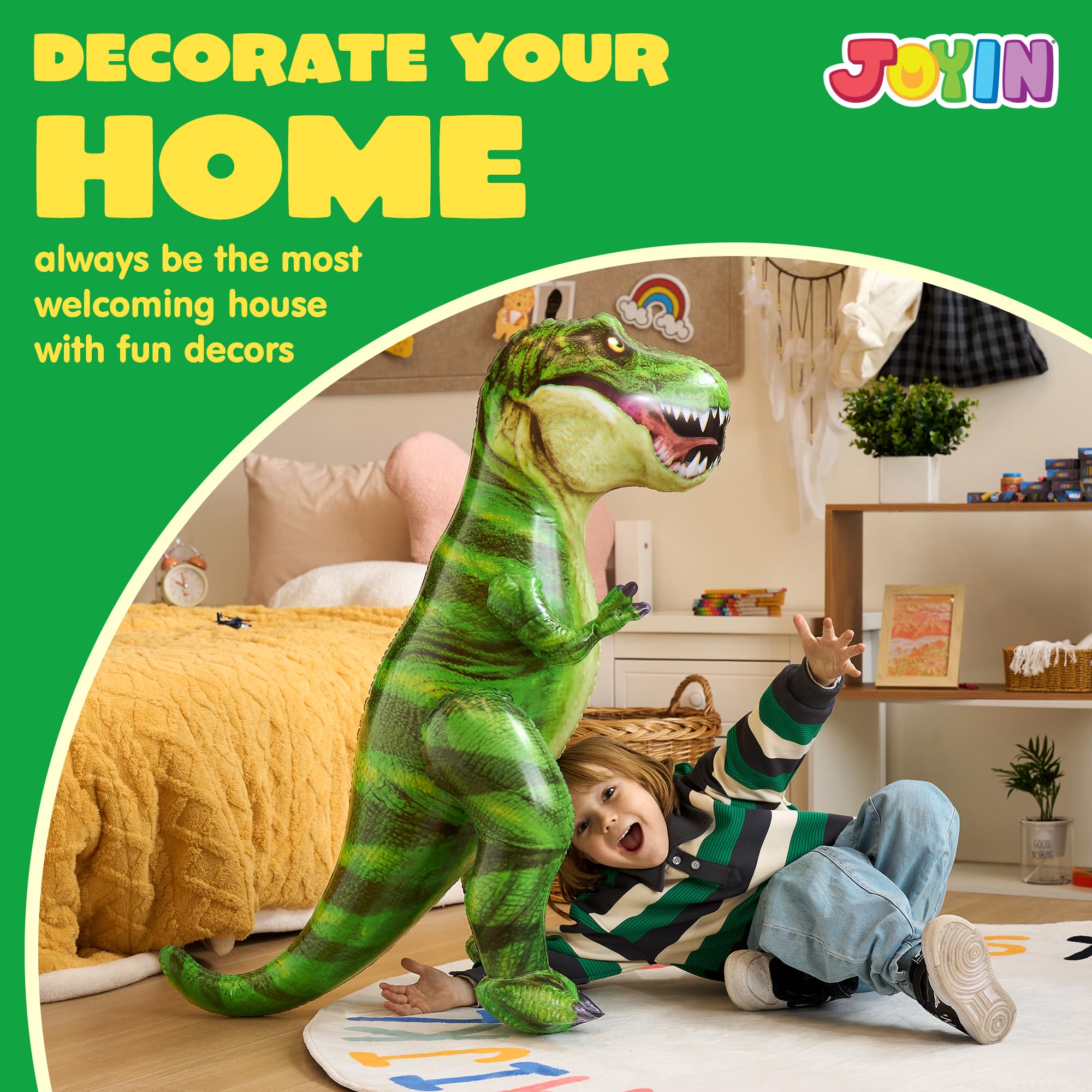 JOYIN 37” T-Rex inflatable party decor ideal as a bold birthday centerpiece