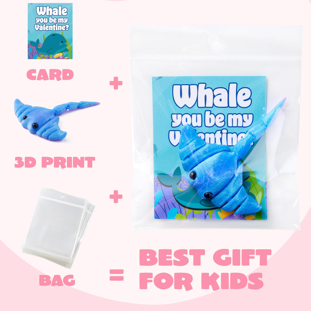 JOYIN 3D-printed ocean animal figures closeup, durable keepsakes for kids.