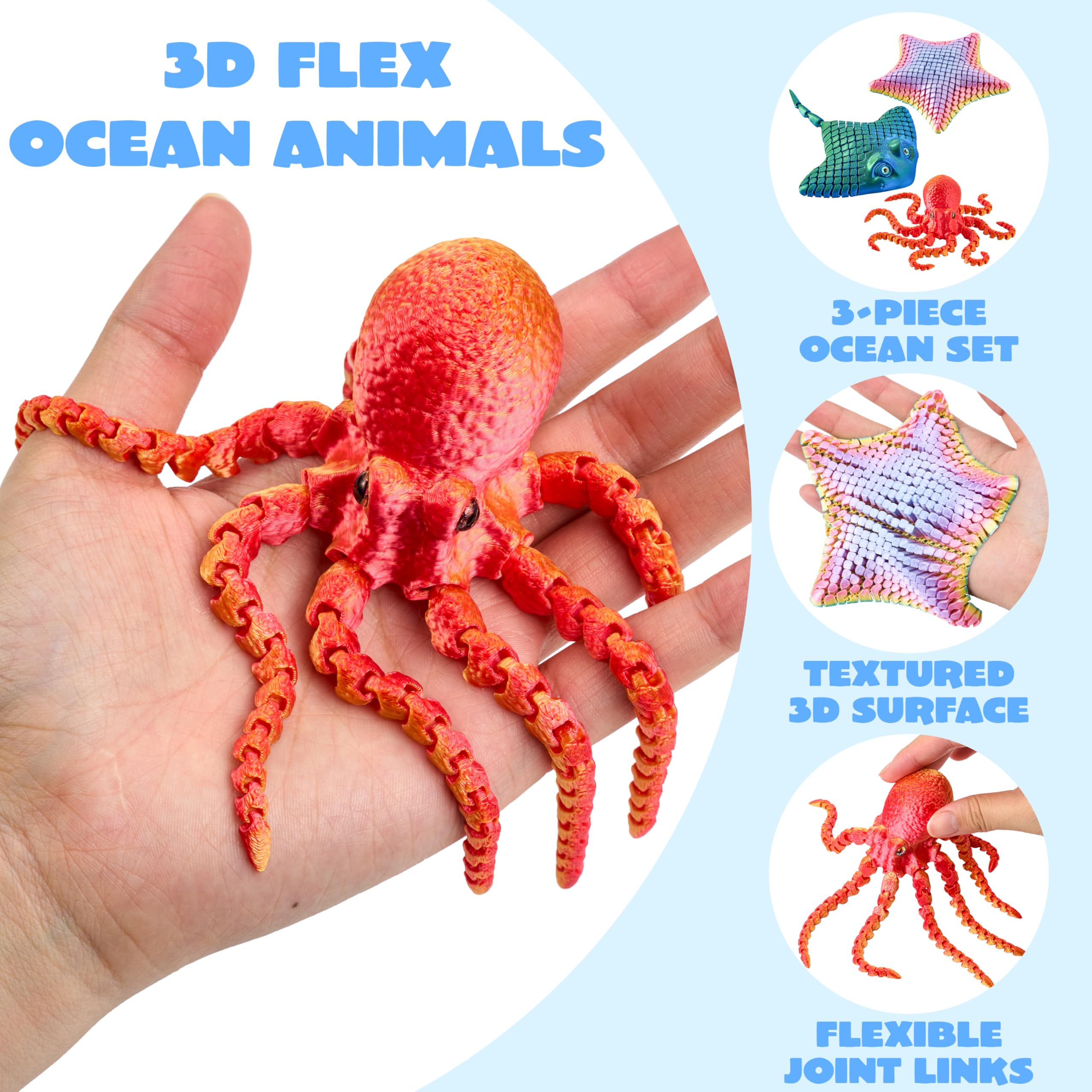 JOYIN 3D ray fidget with articulated movement for focus.