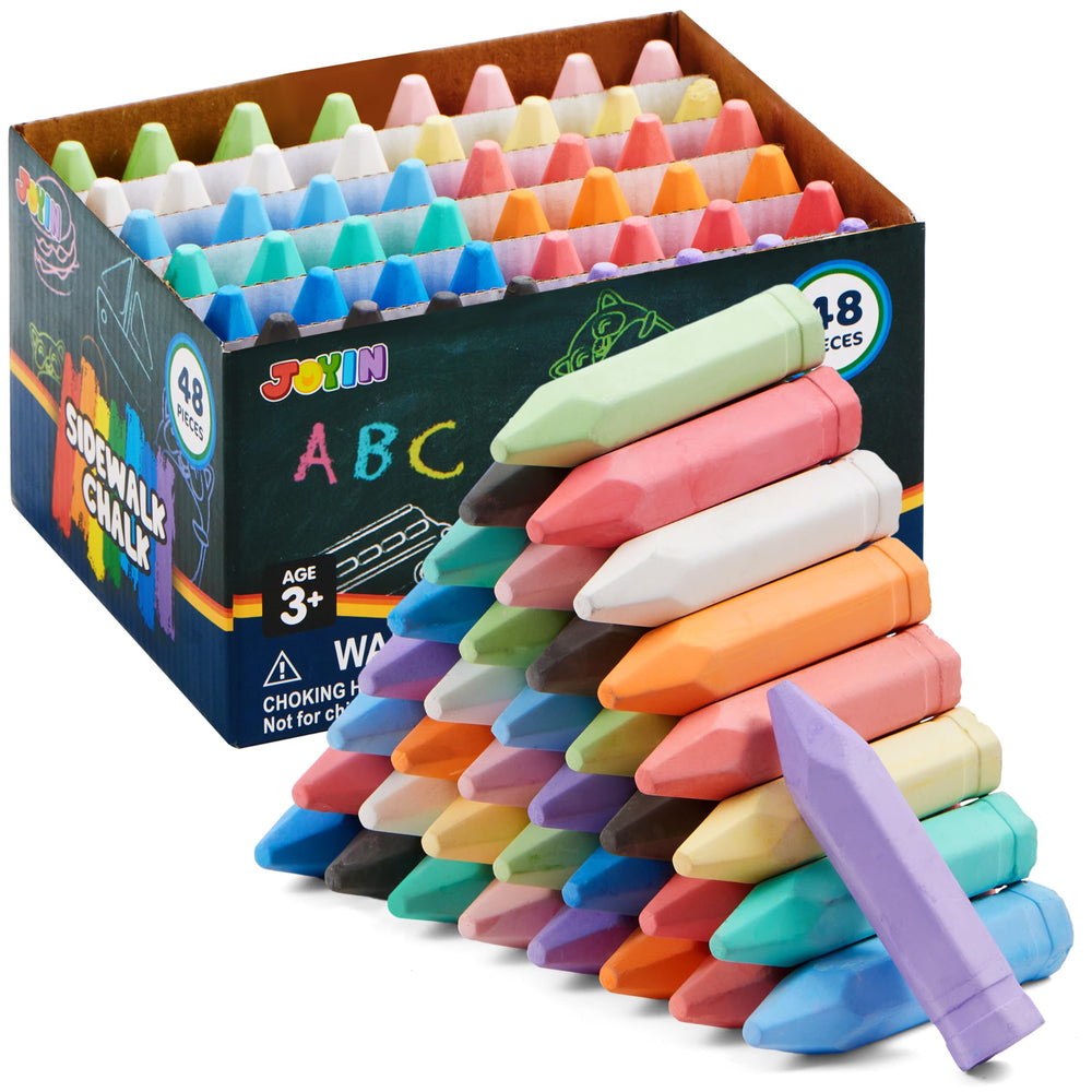 JOYIN 48-pcs cone chalk set for vibrant outdoor driveway art