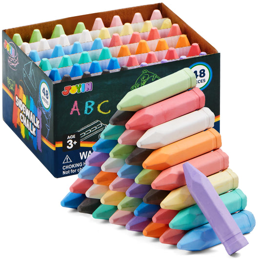 JOYIN 48-pcs cone chalk set for vibrant outdoor driveway art