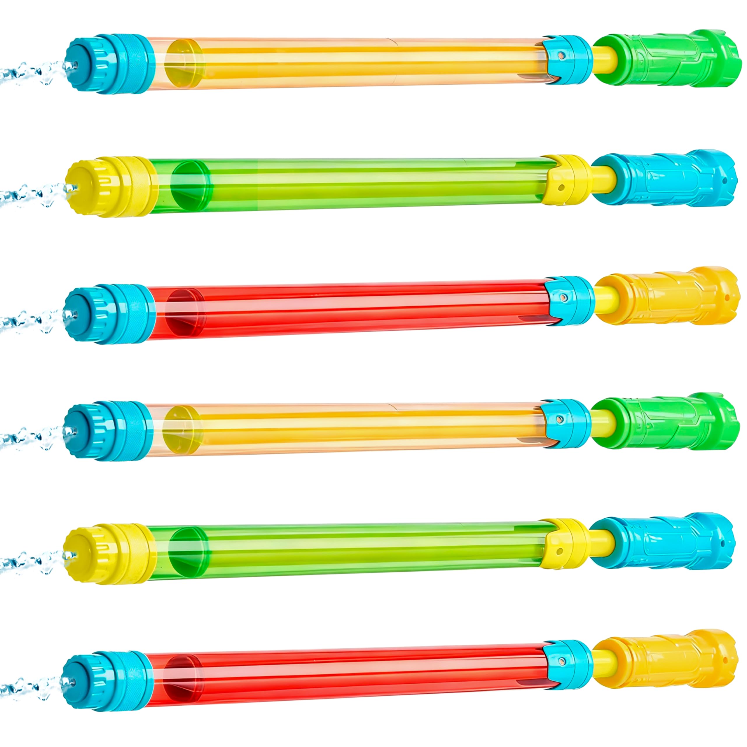 JOYIN six-pack super blaster squirt guns in vibrant colors for outdoor water play.