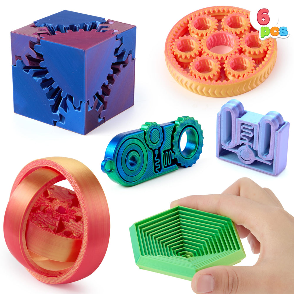 JOYIN 6PCS fidget toy gear variety pack for tactile focus and concentration.