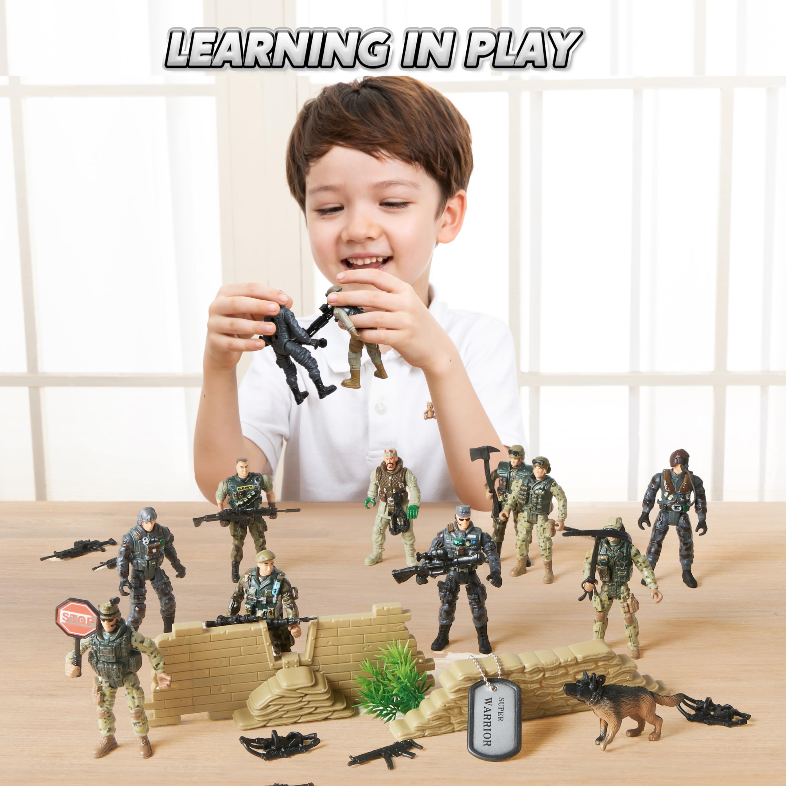 JOYIN display-ready box scene shows 4-inch action figures in action