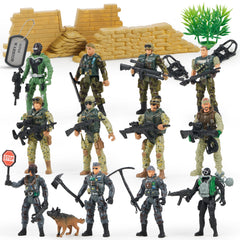 JOYIN army men playset front view with realistic figures for imaginative battles