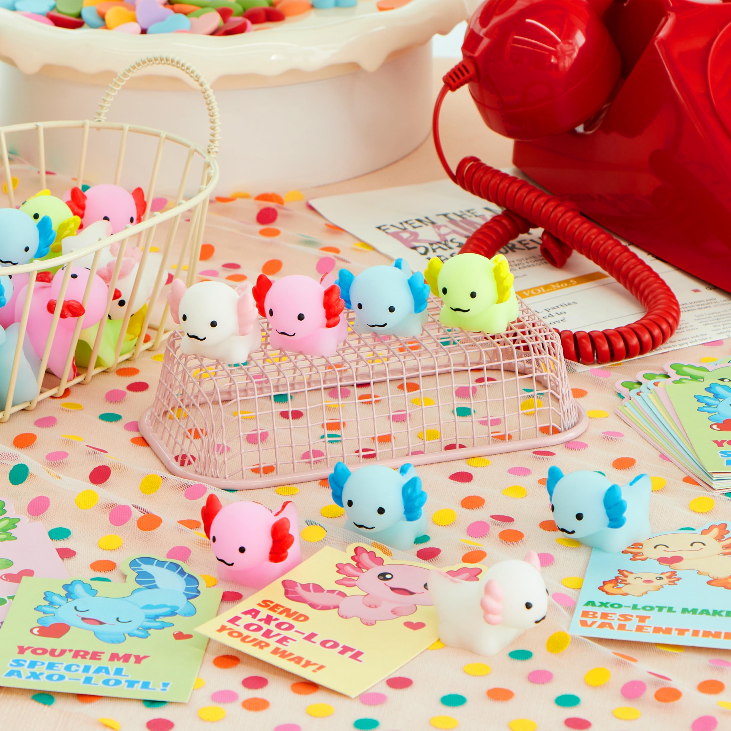 JOYIN axolotl mochi squishy green design for sharing valentines and calming fidget play