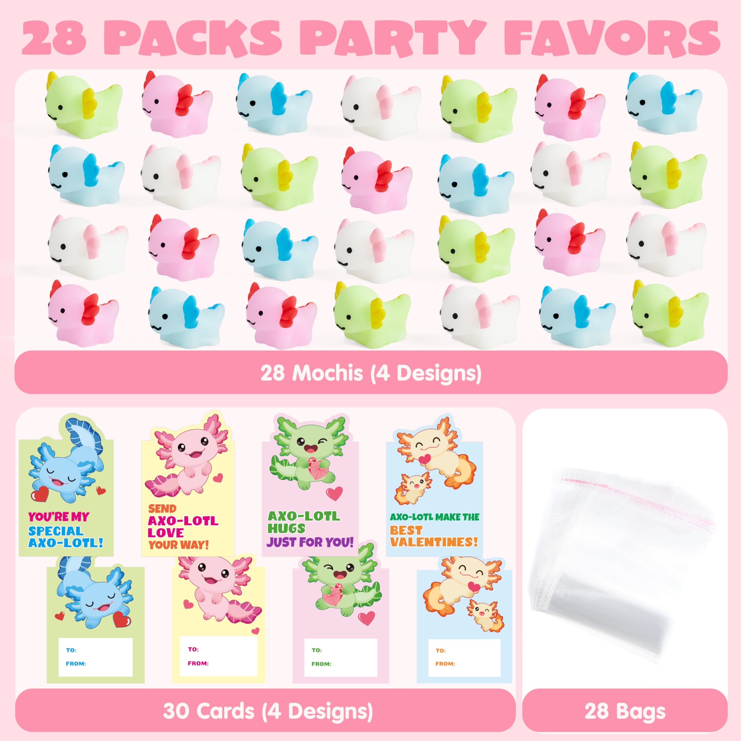 JOYIN axolotl mochi squishy white design great as year-round desk fidgets